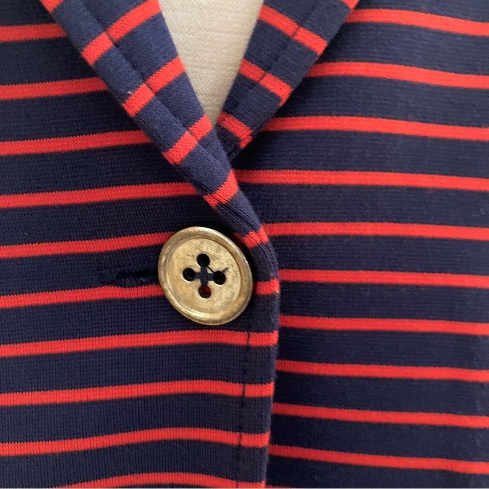 TRISTAN | Red and Blue Striped Fitted Knit Blazer Size M Like New - Picture 7 of 13